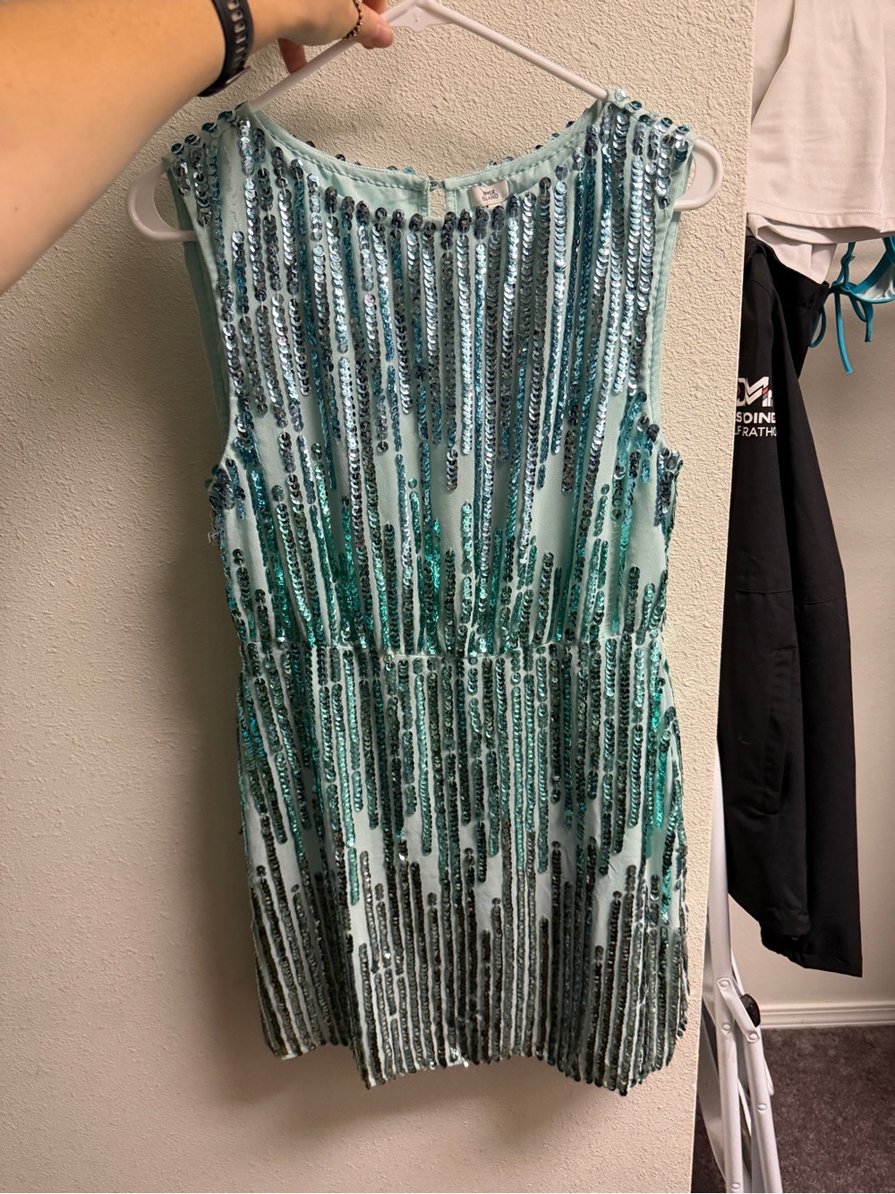 River Island Sequin Mint Green Mini Dress